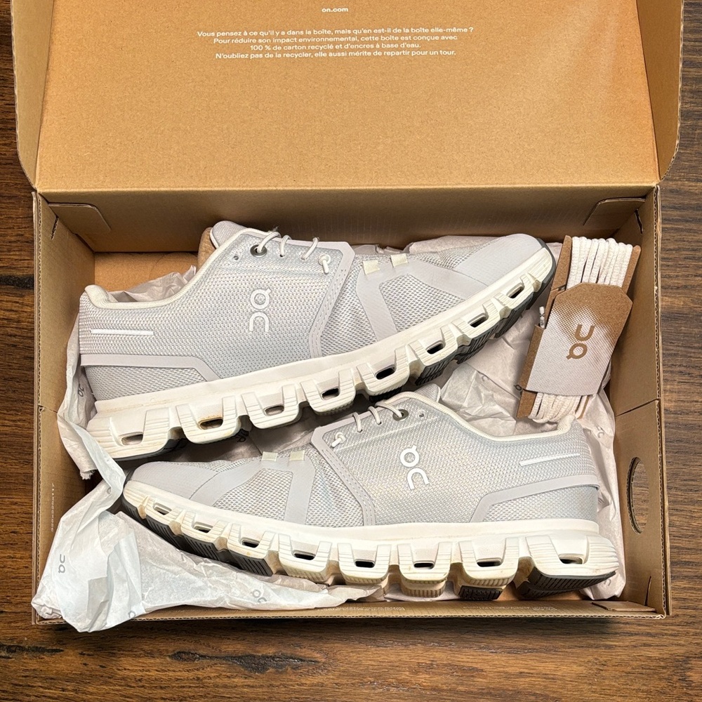 On Running Womens Cloud 6 Sneakers Glacier/White Size 9